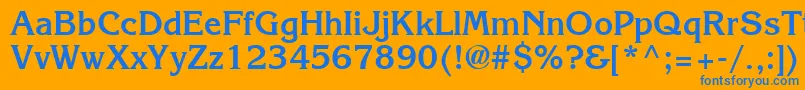 Agkb-Schriftart – Blaue Schriften auf orangefarbenem Hintergrund