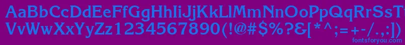 フォントAgkb – 紫色の背景に青い文字