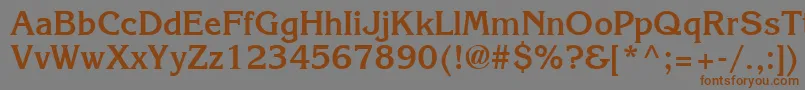 フォントAgkb – 茶色の文字が灰色の背景にあります。