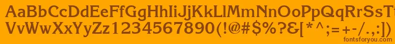 フォントAgkb – オレンジの背景に茶色のフォント