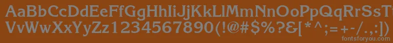 フォントAgkb – 茶色の背景に灰色の文字