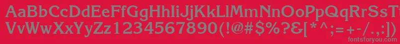 Agkb-fontti – harmaat kirjasimet punaisella taustalla