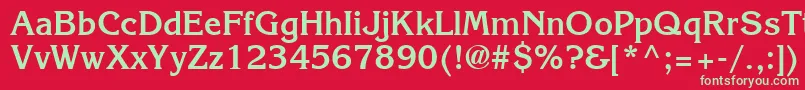 Agkb-fontti – vihreät fontit punaisella taustalla
