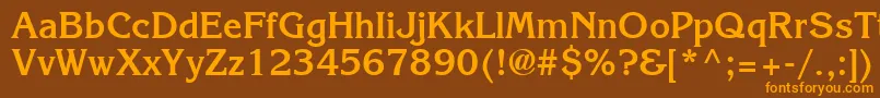 Agkb-fontti – oranssit fontit ruskealla taustalla