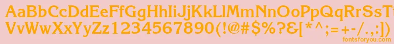 Agkb-Schriftart – Orangefarbene Schriften auf rosa Hintergrund