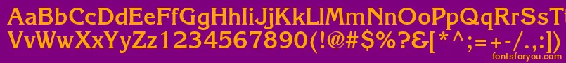 Agkb-Schriftart – Orangefarbene Schriften auf violettem Hintergrund