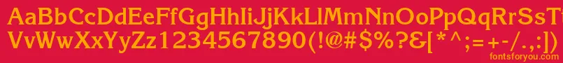 フォントAgkb – 赤い背景にオレンジの文字