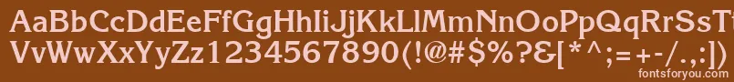 Agkb-fontti – vaaleanpunaiset fontit ruskealla taustalla