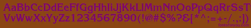 Czcionka Agkb – fioletowe czcionki na brązowym tle