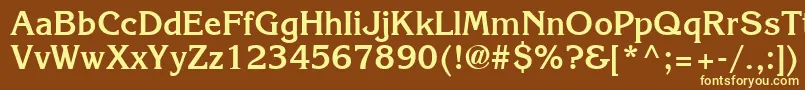 Agkb-fontti – keltaiset fontit ruskealla taustalla