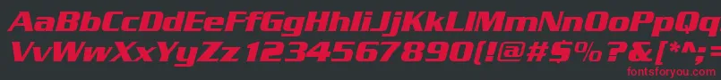 SerpentinedeebolItalic Font – Red Fonts on Black Background