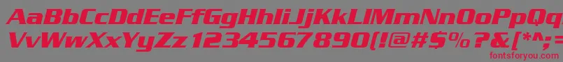 SerpentinedeebolItalic Font – Red Fonts on Gray Background