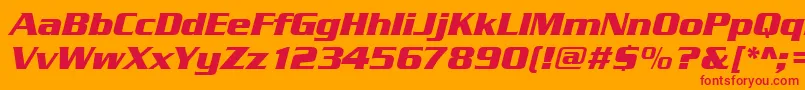 fuente SerpentinedeebolItalic – Fuentes Rojas Sobre Fondo Naranja