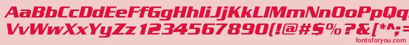 Czcionka SerpentinedeebolItalic – czerwone czcionki na różowym tle