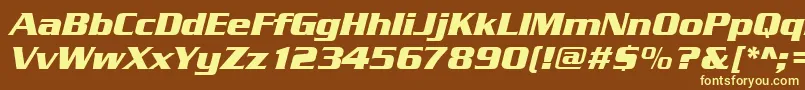 Police SerpentinedeebolItalic – polices jaunes sur fond brun