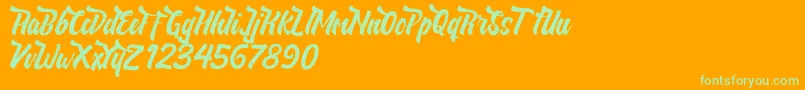 NeldaFree Font – Green Fonts on Orange Background