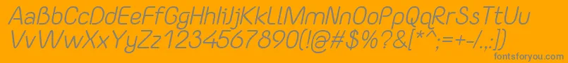 YaahowuItalic-Schriftart – Graue Schriften auf orangefarbenem Hintergrund