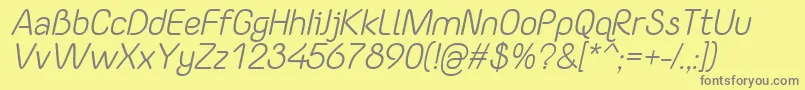 YaahowuItalic Font – Gray Fonts on Yellow Background