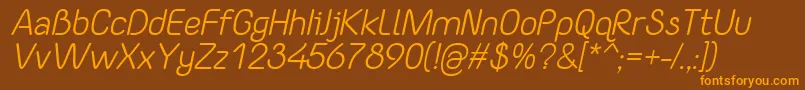 YaahowuItalic Font – Orange Fonts on Brown Background