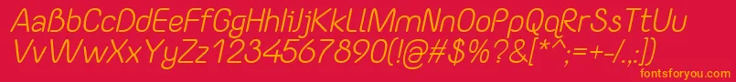 YaahowuItalic Font – Orange Fonts on Red Background