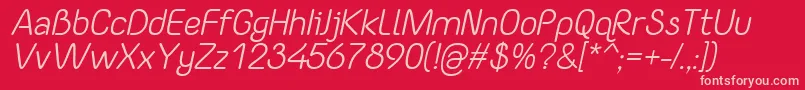 YaahowuItalic Font – Pink Fonts on Red Background