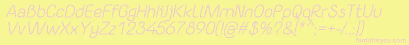 YaahowuItalic Font – Pink Fonts on Yellow Background