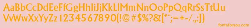 フォントAdelonserialMediumRegular – オレンジの文字がピンクの背景にあります。