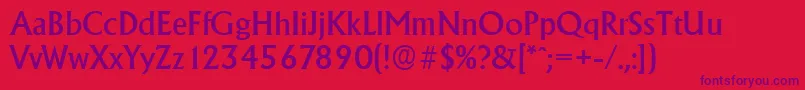 フォントAdelonserialMediumRegular – 赤い背景に紫のフォント