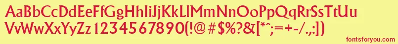 AdelonserialMediumRegular Font – Red Fonts on Yellow Background