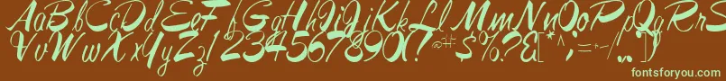 Шрифт JesaRegular – зелёные шрифты на коричневом фоне