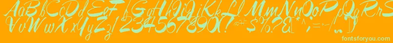 JesaRegular Font – Green Fonts on Orange Background