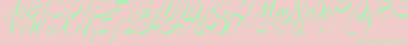 JesaRegular Font – Green Fonts on Pink Background