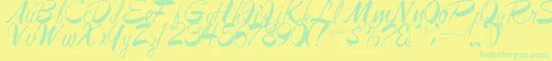 JesaRegular Font – Green Fonts on Yellow Background