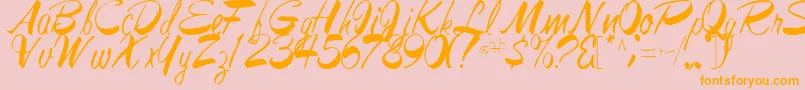 JesaRegular-Schriftart – Orangefarbene Schriften auf rosa Hintergrund