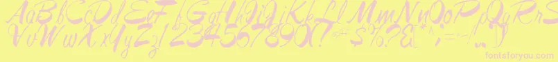 JesaRegular-fontti – vaaleanpunaiset fontit keltaisella taustalla