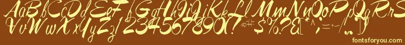 Шрифт JesaRegular – жёлтые шрифты на коричневом фоне