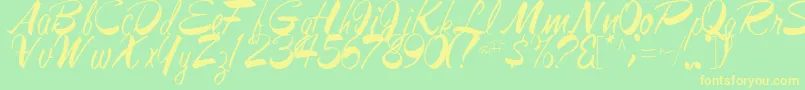 JesaRegular Font – Yellow Fonts on Green Background