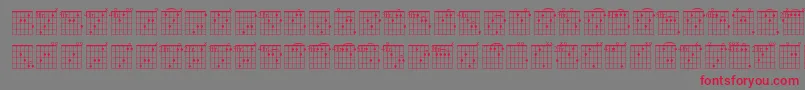 Frb-fontti – punaiset fontit harmaalla taustalla