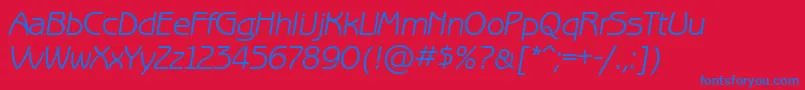 BenguiatgothicettItalic-fontti – siniset fontit punaisella taustalla