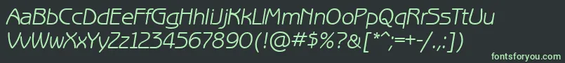 BenguiatgothicettItalic-fontti – vihreät fontit mustalla taustalla