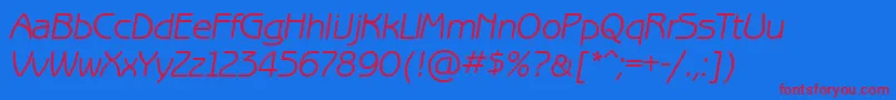 BenguiatgothicettItalic Font – Red Fonts on Blue Background