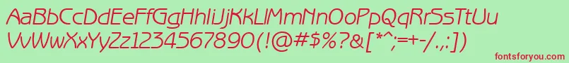 フォントBenguiatgothicettItalic – 赤い文字の緑の背景