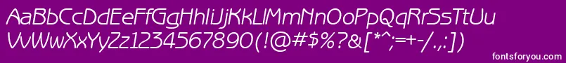 BenguiatgothicettItalic Font – White Fonts on Purple Background