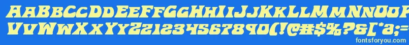 Hippocketexpandital Font – Yellow Fonts on Blue Background