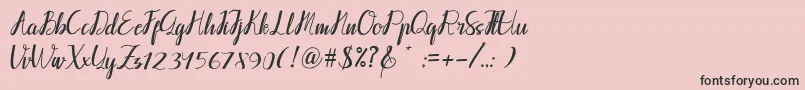 Callpediascriptdemo-Schriftart – Schwarze Schriften auf rosa Hintergrund