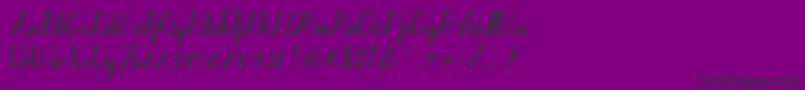 Callpediascriptdemo-Schriftart – Schwarze Schriften auf violettem Hintergrund
