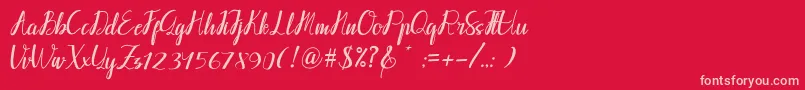 Callpediascriptdemo Font – Pink Fonts on Red Background