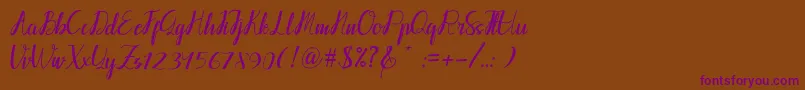 Callpediascriptdemo Font – Purple Fonts on Brown Background