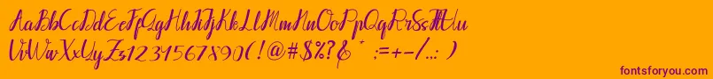Callpediascriptdemo Font – Purple Fonts on Orange Background