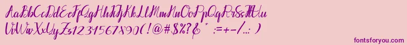 Callpediascriptdemo Font – Purple Fonts on Pink Background